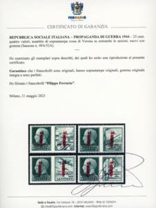 1944 - 25 cent. quattro valori ... 