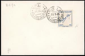 1944 - 50 cent. azzurro Badoglio, filigrana ... 