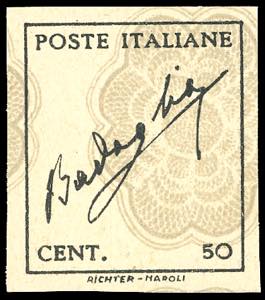 1944 - 50 cent. nero e grigio Badoglio, ... 