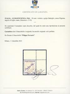 1944 - 50 cent. violetto e grigio ... 