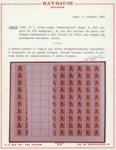 1945 - 10 cent. Democratica, ... 