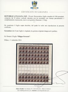 1945 - 20 cent. Democratica, ... 