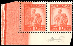 1947 - 10 lire arancio Democratica (559), ... 