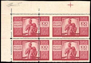 1946 - 100 lire Democratica, I lastra, dent. ... 