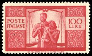 1946 - 100 lire Democratica, I lastra, dent. ... 