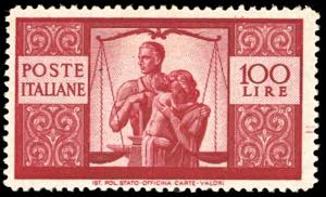 1946 - 100 lire Democratica, I lastra, dent. ... 