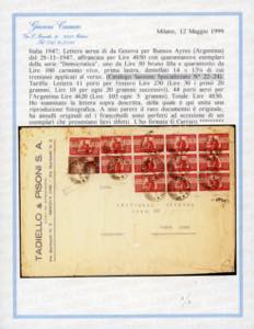 1947 - 100 lire carminio vivo ... 