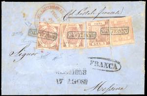 1858 - 50 grana rosa lillaceo, 10 grana rosa ... 