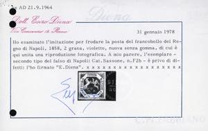 1859 - 2 grana violetto, falso per ... 