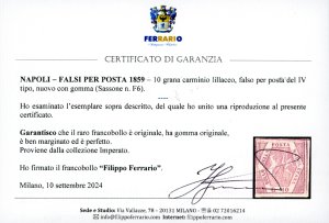 1859 - 10 grana carminio lillaceo, ... 