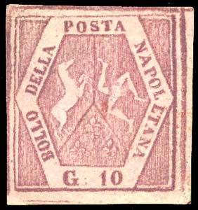 1859 - 10 grana carminio lillaceo, falso per ... 