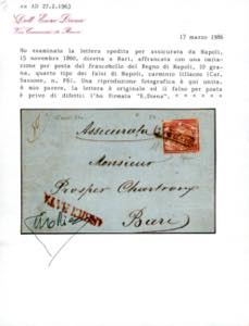 1860 - 10 grana carminio lillaceo, ... 