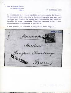 1860 - 10 grana carminio lillaceo, ... 