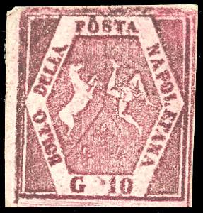 1859 - 10 grana carminio lillaceo, falso per ... 