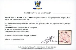 1859 - 20 grana carminio, falso ... 