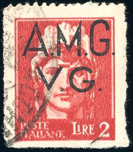 1945 - 2 lire Imperiale, dentellato solo in ... 