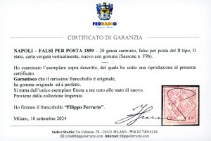 1859 - 20 grana carminio, falso ... 