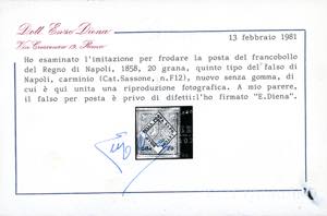 1860 - 20 grana carminio, falso ... 