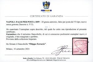 1859 - 20 grana carminio, falso ... 