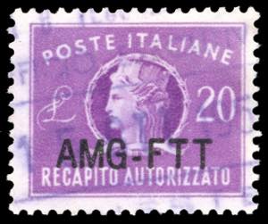 RECAPITO AUTORIZZATO 1954 - 20 lire, nuovo ... 