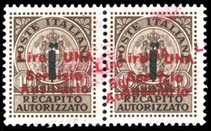 GUIDIZZOLO 1945 - 1 lira su 10 cent., coppia ... 