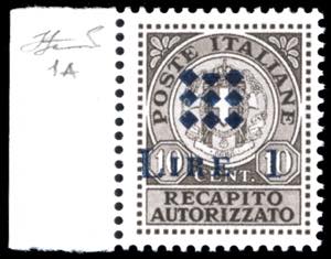 GUIDIZZOLO 1945 - 1 lira su 10 cent., ... 