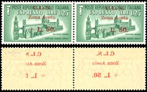 AOSTA 1944 - 1,25 lire soprastampato, ... 