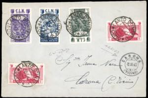 AOSTA 1945 - 50 cent., 1 lira due esemplari, ... 