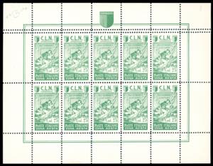 AOSTA MINIFOGLI 1944 - 25 cent., minifoglio, ... 