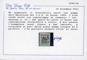 ARONA 1945 - 25 cent., 30 cent., ... 