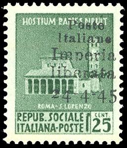 IMPERIA 1945 - 25 cent. Monumenti Distrutti, ... 