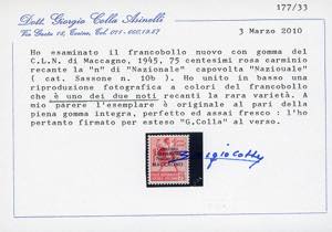 MACCAGNO 1945 - 75 cent. Monumenti ... 
