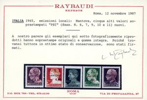 MANTOVA 1945 - Serie completa, ... 