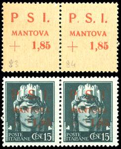 MANTOVA 1945 - 1,85 lire + 15 ... 