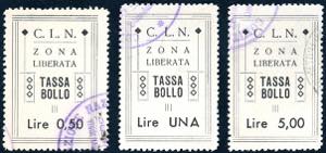 OSSOLA 1944 - Marche fiscali, serie completa ... 