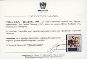 PIACENZA 1945 - 30 cent. Monumenti ... 