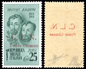 PONTE CHIASSO 1945 - 1 lira Bandiera, ... 