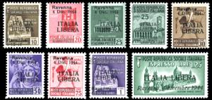 RAVENNA 1944/45 - Serie completa di 9 valori ... 