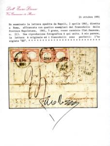 1861 - 5 grana rosso carminio ... 