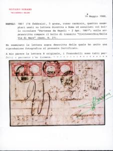 1861 - 5 grana rosso carminio ... 