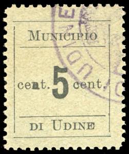 UDINE 1918 - 5 cent., dentellato sui quattro ... 