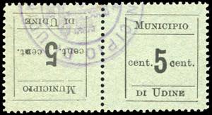 UDINE 1918 - 5 cent., coppia orizzontale ... 