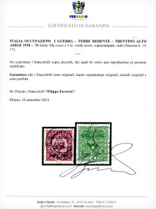 TRENTINO ALTO ADIGE 1918 - 90 h. e ... 