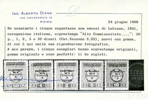 LUBIANA SEGNATASSE 1941 - Alto ... 