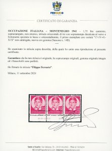 MONTENEGRO 1941 - 1,75 lire ... 