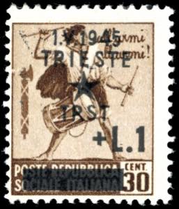 OCCUPAZIONE JUGOSLAVA TRIESTE 1945 - 1 lira ... 