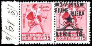 OCCUPAZIONE JUGOSLAVA FIUME 1945 - 16 l. su ... 