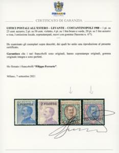 COSTANTINOPOLI 1908 - 4 piastre su ... 