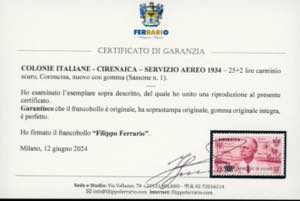 SERVIZIO AEREO 1934 - 25 + 2 lire ... 