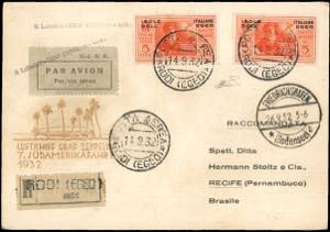 POSTA AEREA 1932 - 5 lire Dante Alighieri di ... 